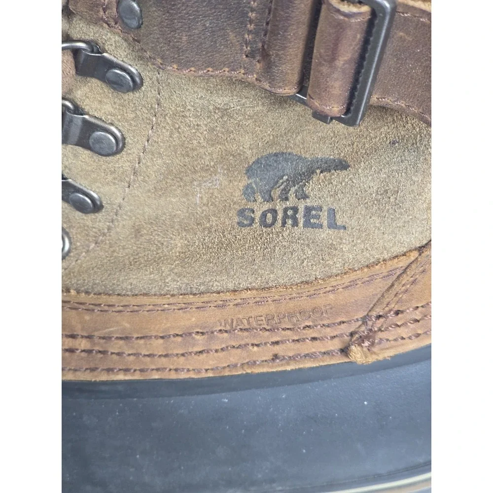 Sorel Womens 8 Winter Leather Waterproof Heeled Duck Ankle Snow Boots Shoes